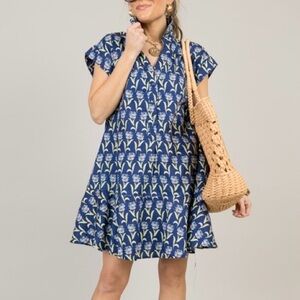 Entro Navy Floral Mini Dress